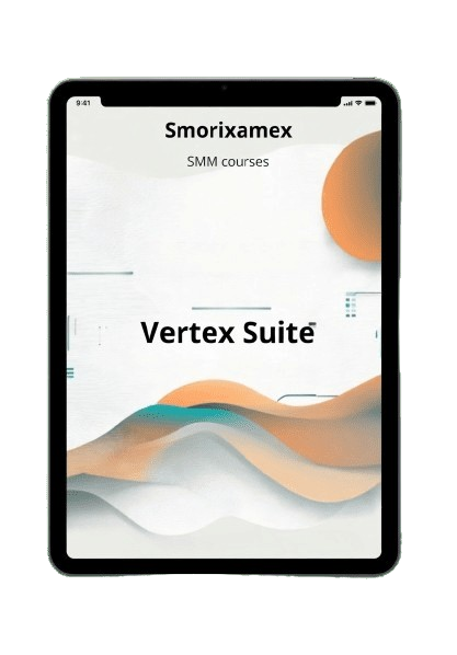 Tablet displaying "Vertex Suite" SMM course