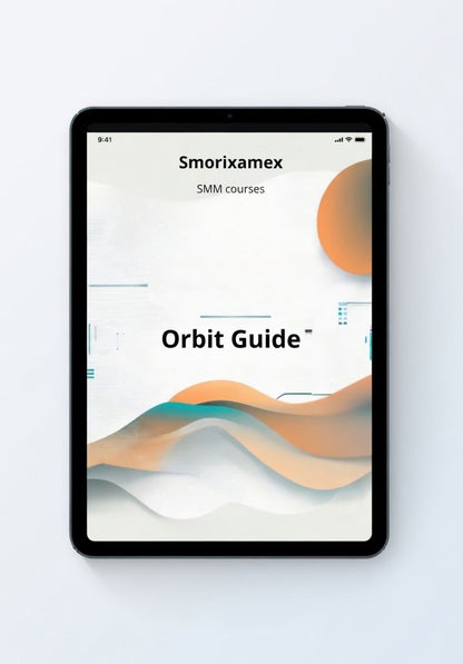 Tablet displaying 'Orbit Guide' SMM course