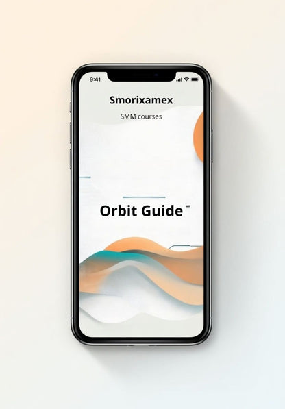 Phone displaying "Orbit Guide" SMM course