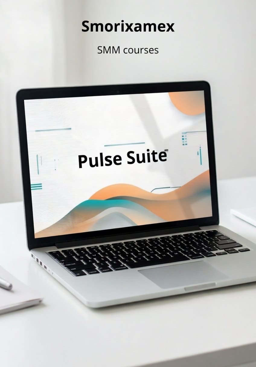 Laptop displaying "Pulse Suite" SMM course