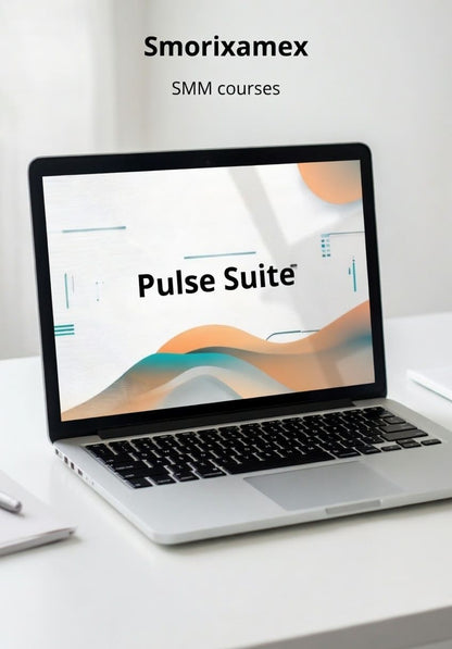 Laptop displaying "Pulse Suite" SMM course