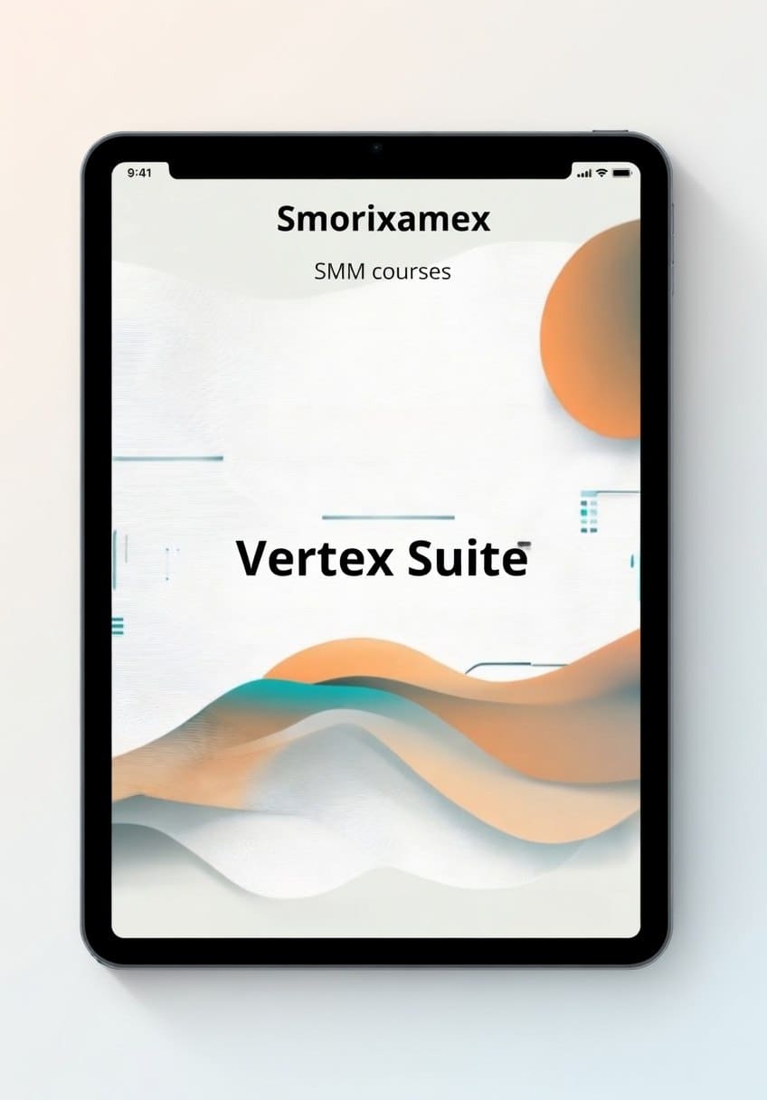 Tablet displaying "Vertex Suite" SMM course